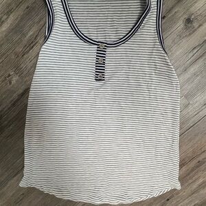 Striped Sleeveless Top - Black and White
